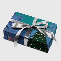 Бумага для упаковки Зеленая новогодняя елка во вдоре, цвет: 3D-принт — фото 2
