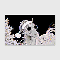 Бумага для упаковки Новогодняя лошадь в круглых очках