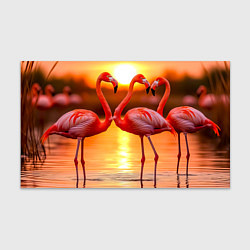 Бумага для упаковки Розовый закат с фламинго, цвет: 3D-принт