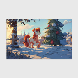 Бумага для упаковки Лошадка любуется елкой, цвет: 3D-принт