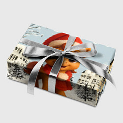 Бумага для упаковки Милая новогодняя лошадка с шарфом, цвет: 3D-принт — фото 2