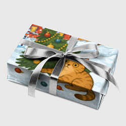 Бумага для упаковки Толстый кот уронил елку, цвет: 3D-принт — фото 2