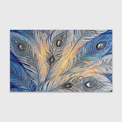 Бумага для упаковки Синие перья с самоцветами, цвет: 3D-принт
