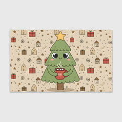 Бумага для упаковки Новогодняя елочка с горячим шоколадом, цвет: 3D-принт