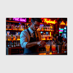 Бумага для упаковки Неоновый бармен, цвет: 3D-принт