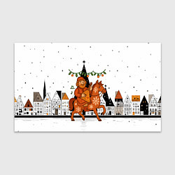 Бумага для упаковки Новогодняя сказочная лошадка, цвет: 3D-принт