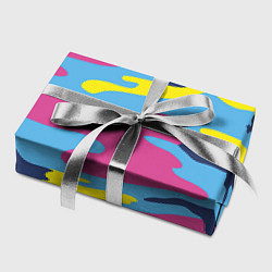 Бумага для упаковки Камуфляж: голубой/розовый/желтый, цвет: 3D-принт — фото 2