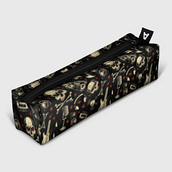 Пенал для ручек Гранж с черепами, цвет: 3D-принт