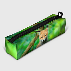Пенал для ручек Лисенок в зеленом лесу, цвет: 3D-принт
