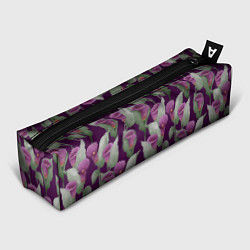 Пенал для ручек Фиолетовые каллы на темно фиолетовом фоне, цвет: 3D-принт