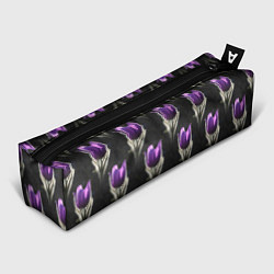 Пенал для ручек Фиолетовые цветы - паттерн, цвет: 3D-принт