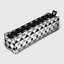 Пенал для ручек Черно-белый геометрический узор треугольники, цвет: 3D-принт