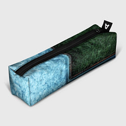 Пенал для ручек Абстрактные лёд и трава - Синезелёный, цвет: 3D-принт