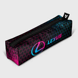 Пенал для ручек Lexus - neon gradient: надпись и символ, цвет: 3D-принт
