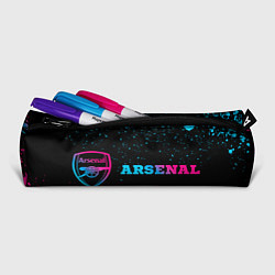 Пенал для ручек Arsenal - neon gradient: надпись и символ, цвет: 3D-принт — фото 2