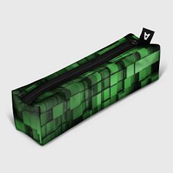 Пенал для ручек Киберпанк броня - Зелёный металлические кубы, цвет: 3D-принт