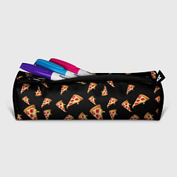 Пенал для ручек Куски пиццы на черном фоне, цвет: 3D-принт — фото 2