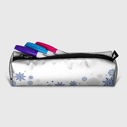 Пенал для ручек Новогодние Снежинки - Белый, цвет: 3D-принт — фото 2