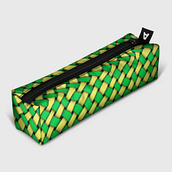 Пенал для ручек Жёлто-зелёная плетёнка - оптическая иллюзия, цвет: 3D-принт