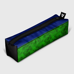Пенал для ручек Синие, неоновые зеленые мраморные и черные полосы, цвет: 3D-принт