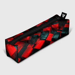 Пенал для ручек Кубы геометрии красный и чёрный, цвет: 3D-принт