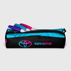 Пенал для ручек Toyota - neon gradient: надпись и символ, цвет: 3D-принт — фото 2
