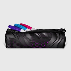 Пенал для ручек Черные объекты с фиолетовой сеткой, цвет: 3D-принт — фото 2