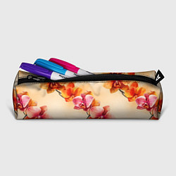 Пенал для ручек Акварельные цветы - персиковый паттерн, цвет: 3D-принт — фото 2