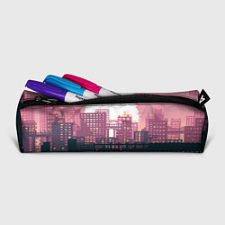 Пенал для ручек Пиксельный пейзаж города - закат, цвет: 3D-принт — фото 2