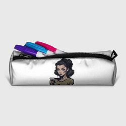 Пенал для ручек Девушка с телефоном, цвет: 3D-принт — фото 2