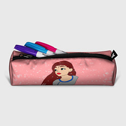 Пенал для ручек Рисунок с сердечками и девочкай, цвет: 3D-принт — фото 2