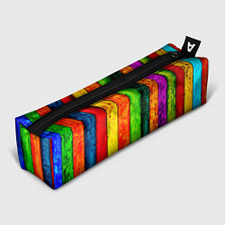 Пенал для ручек Цветной забор, цвет: 3D-принт