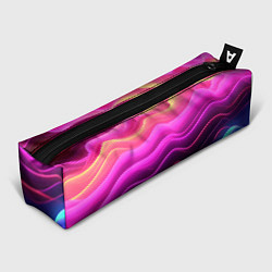 Пенал для ручек Розовые и фиолетовые неоновые волны, цвет: 3D-принт
