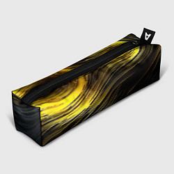 Пенал для ручек Золотистые волны на черном, цвет: 3D-принт