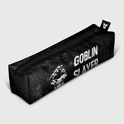 Пенал для ручек Goblin Slayer glitch на темном фоне: надпись и сим, цвет: 3D-принт