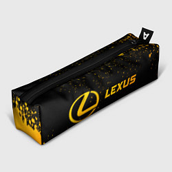 Пенал для ручек Lexus - gold gradient: надпись и символ, цвет: 3D-принт