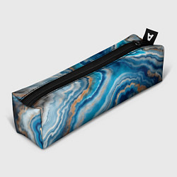 Пенал для ручек Текстура голубого океанического агата, цвет: 3D-принт