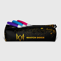 Пенал для ручек Watch Dogs - gold gradient: надпись и символ, цвет: 3D-принт — фото 2
