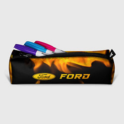 Пенал для ручек Ford - gold gradient: надпись и символ, цвет: 3D-принт — фото 2