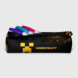 Пенал для ручек Minecraft - gold gradient: надпись и символ, цвет: 3D-принт — фото 2