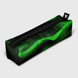 Пенал для ручек Зеленые абстрактные волны, цвет: 3D-принт