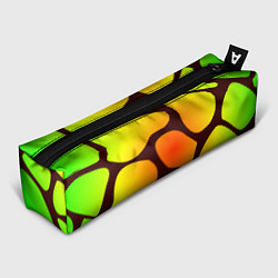 Пенал для ручек Коричневая сеть с цветными пятнами, цвет: 3D-принт