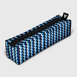 Пенал для ручек Ломаные полосы синий, цвет: 3D-принт