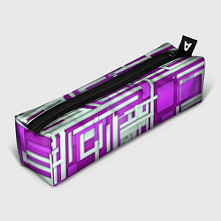 Пенал для ручек Полосы на фиолетовом фоне, цвет: 3D-принт