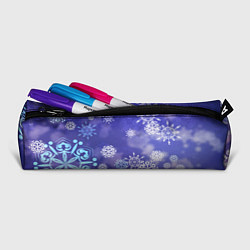 Пенал для ручек Крупные снежинки на фиолетовом, цвет: 3D-принт — фото 2