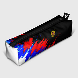Пенал для ручек Россия триколор герб краски, цвет: 3D-принт