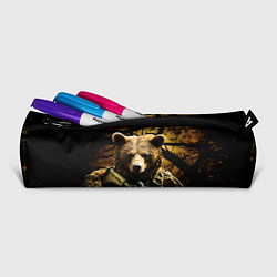 Пенал для ручек Медведь солдат в дремучем лесу, цвет: 3D-принт — фото 2
