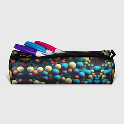 Пенал для ручек Разноцветные шарики молекул, цвет: 3D-принт — фото 2