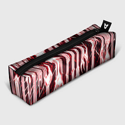 Пенал для ручек Красные неоновые полосы на чёрном фоне, цвет: 3D-принт