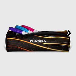 Пенал для ручек Palworld логотип золотые волны на черном, цвет: 3D-принт — фото 2